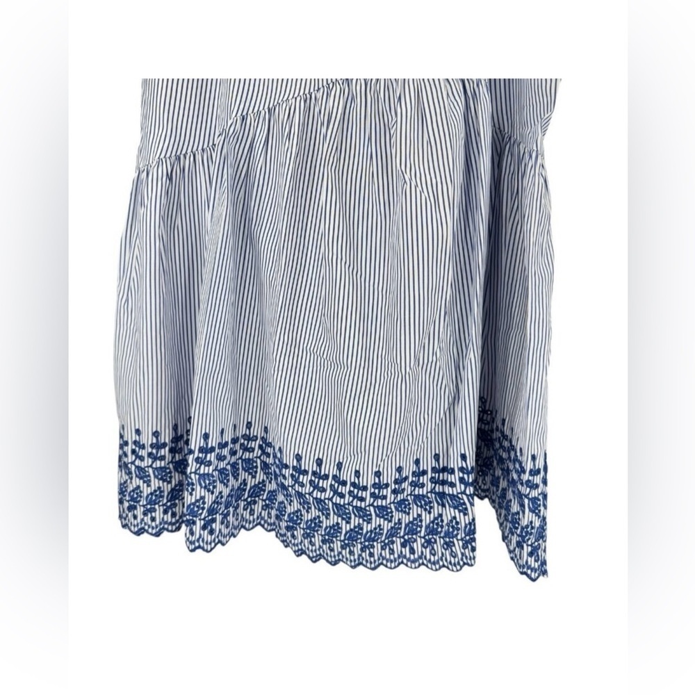 Tuckernuck Cinzia Blue Stripe Eyelet Midi Skirt Medium NWT - Picture 7 of 11